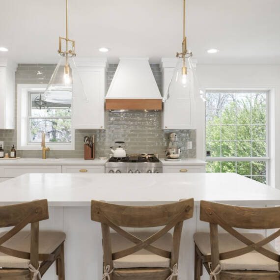 White kitchen with wood accents 80110